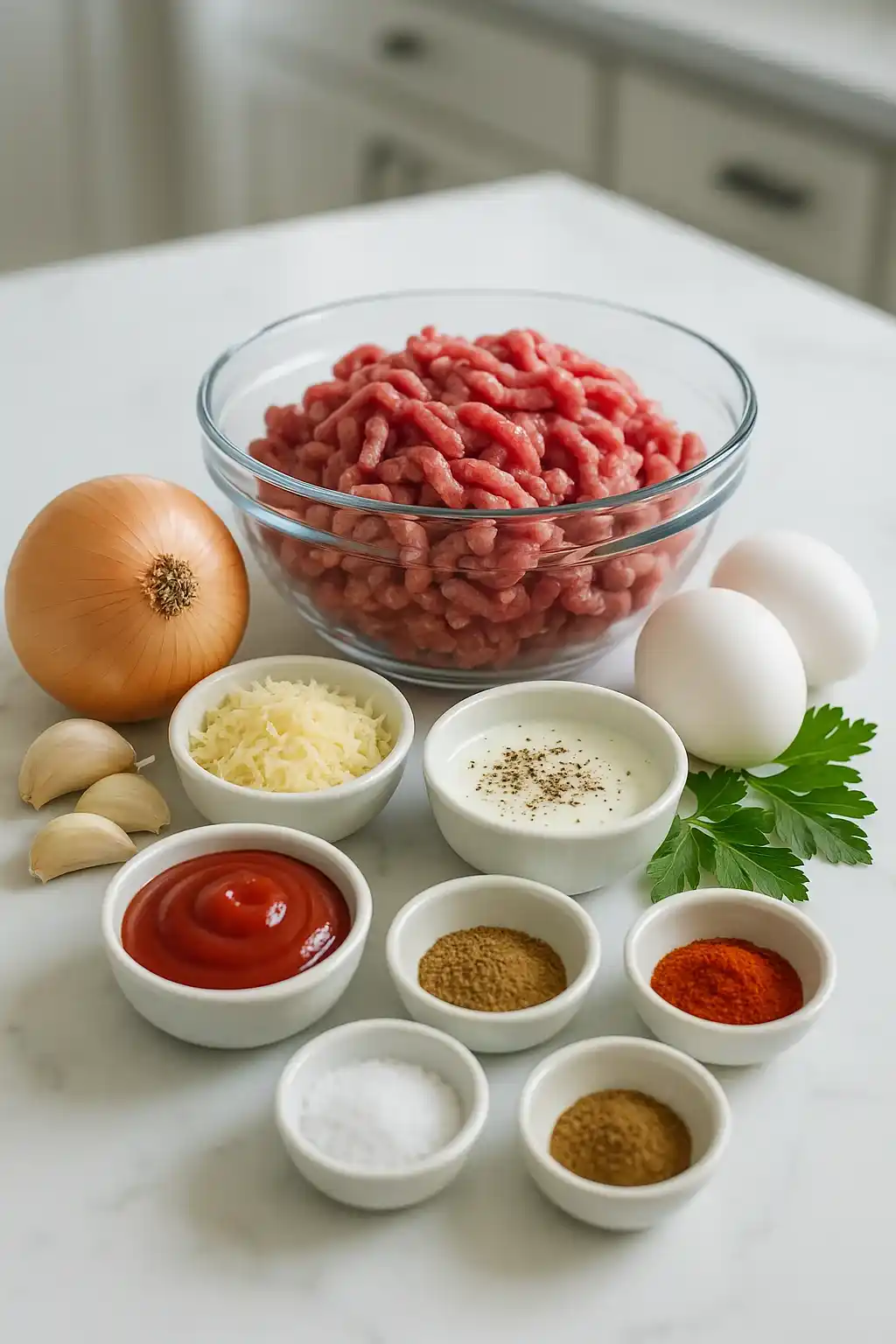 meatloaf-ingredients-classic Ingredients for a classic meatloaf recipe
