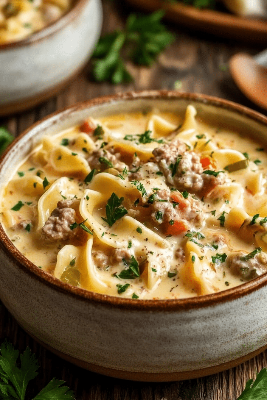 Italian Style Creamy Alfredo Lasagna Soup