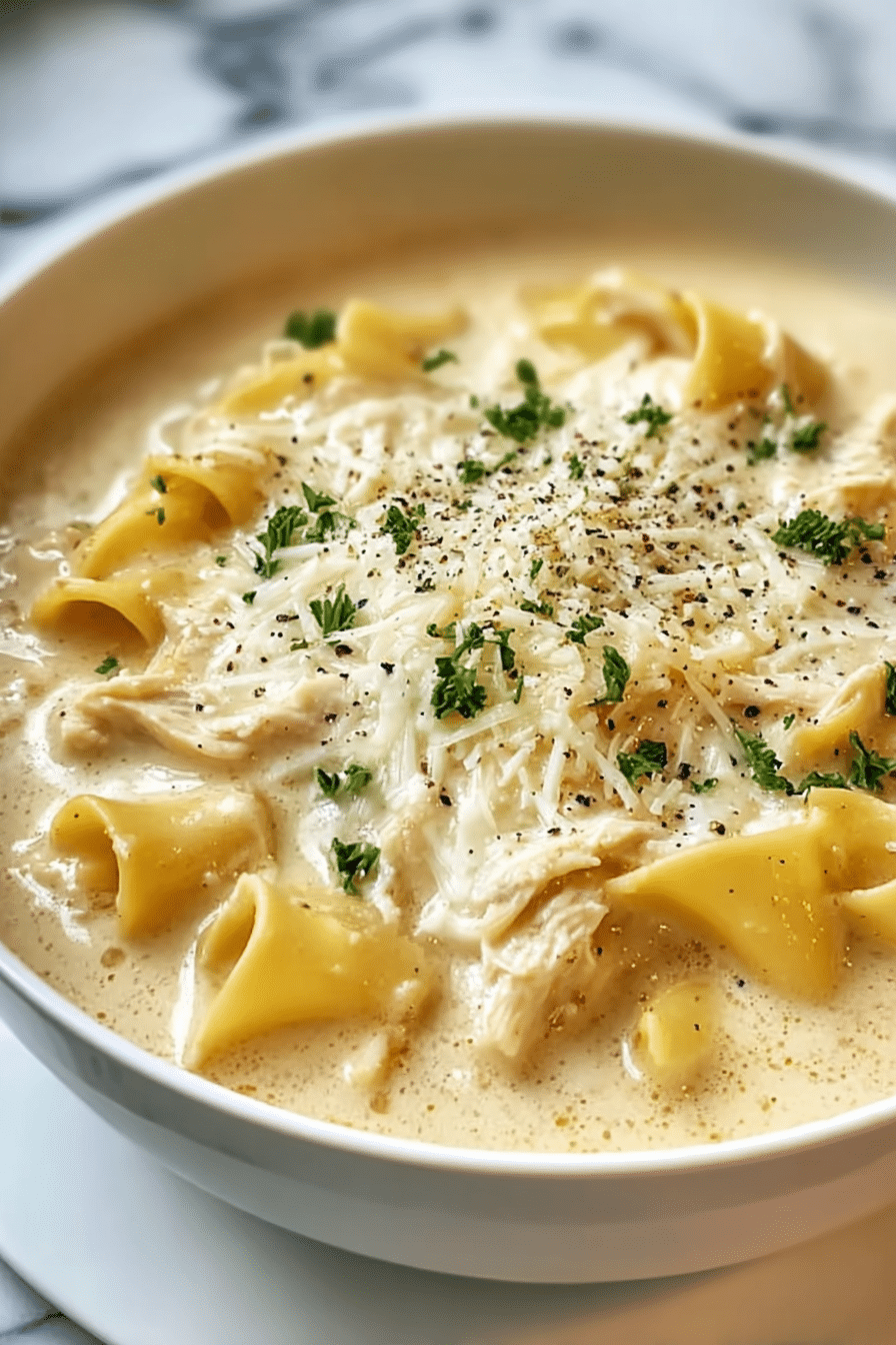 Creamy Alfredo Lasagna Soup