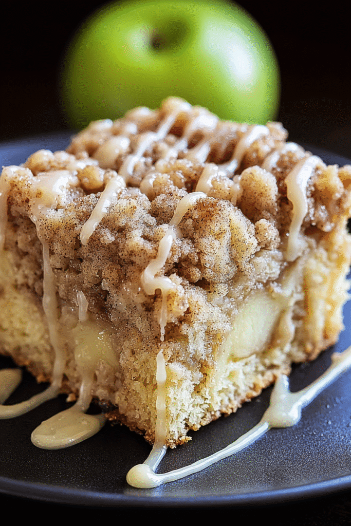 This apple crumb cake with cinnamon boasts a fluffy texture, crisp topping, and a sweet glaze—perfect for cozy fall mornings or dessert tables.