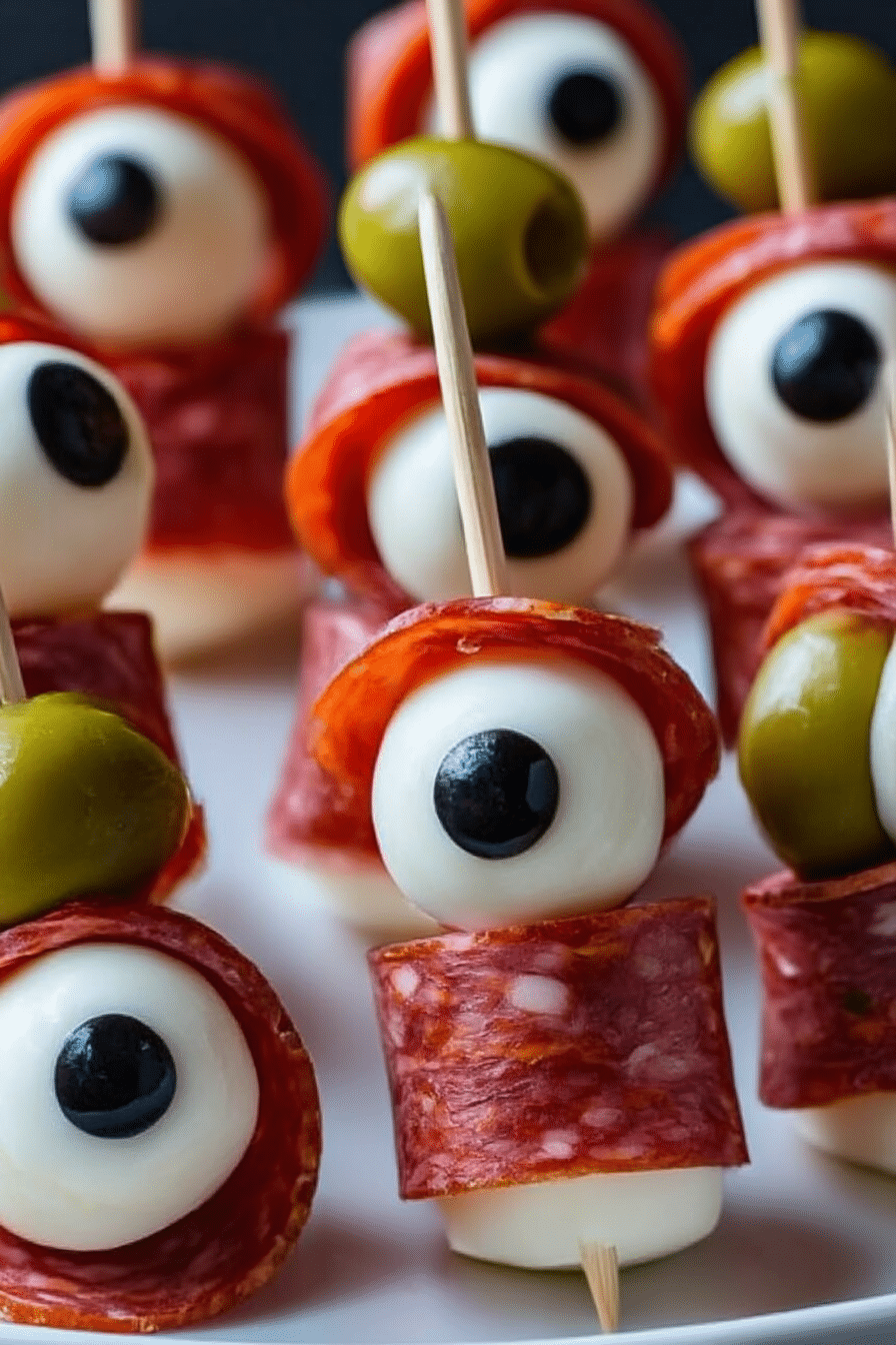 Spooky Skewered Salami Eyeballs – Perfect Halloween Party Snack