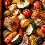 chicken sheet pan with roasted vegetables and herbs