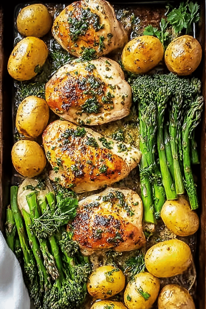Sheet Pan Garlic Butter Chicken and Veggies
