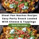 pinterest sheet pan nachos recipe with cheese beef and fresh toppings