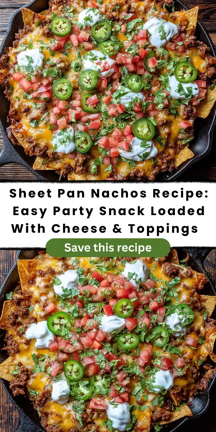 pinterest sheet pan nachos recipe with cheese beef and fresh toppings