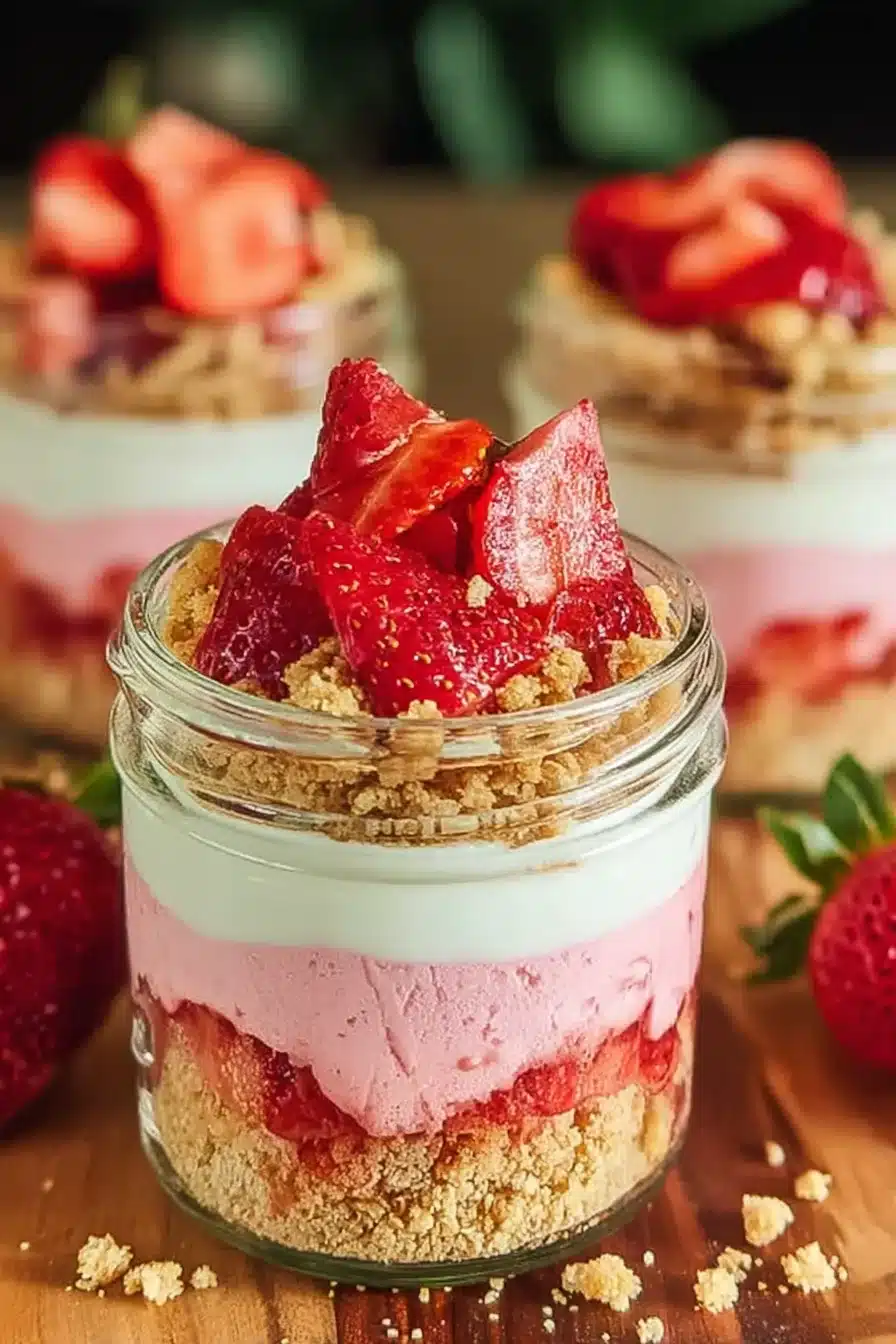 Strawberry Crunch Cheesecake final result