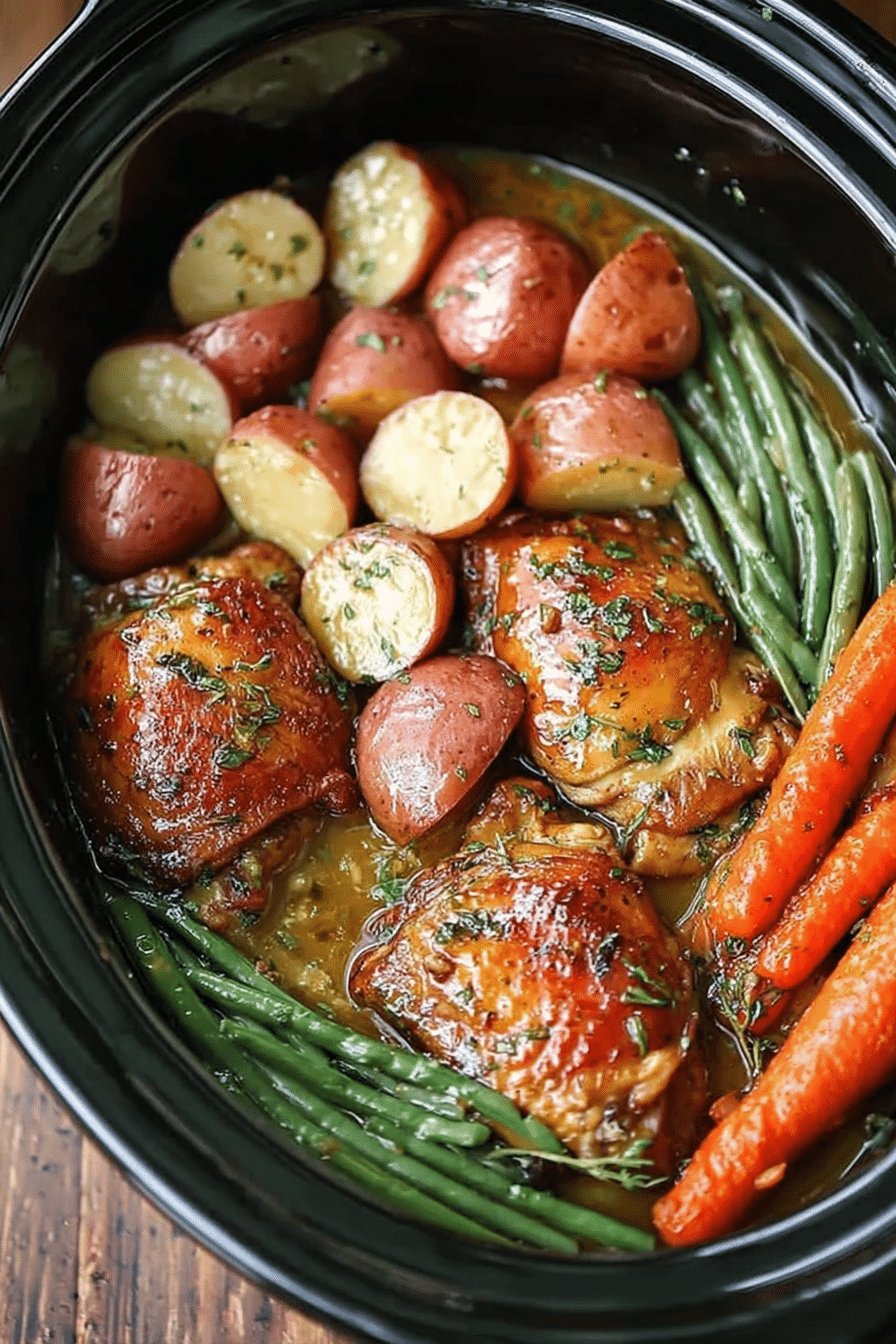 Slow Cooker Honey Garlic Chicken and Veggies