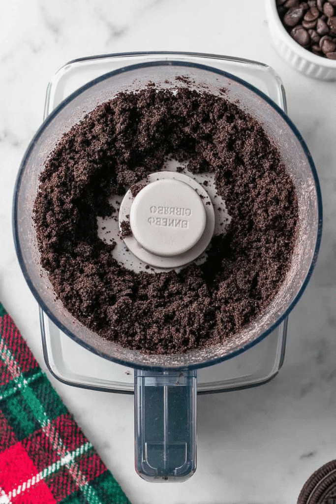 crushed oreos in food processor for christmas oreo balls