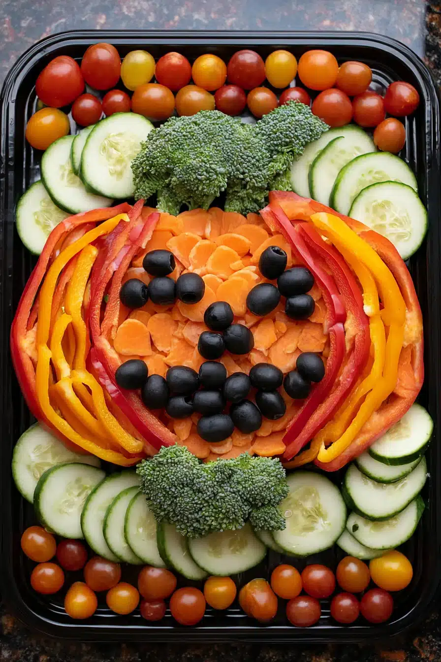 Jack-o'-Lantern Veggie Tray