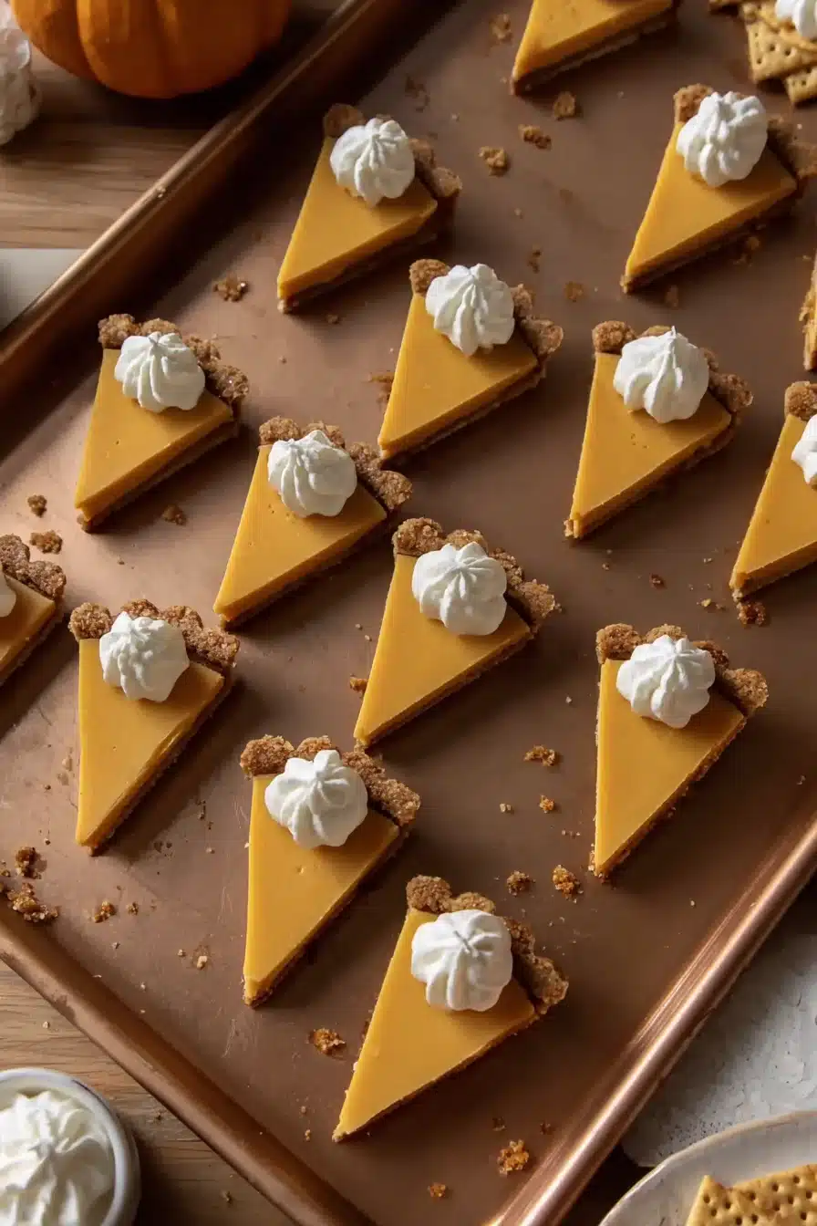 Mini Cheese & Cracker Pumpkin Pies styled with cheddar and crackers