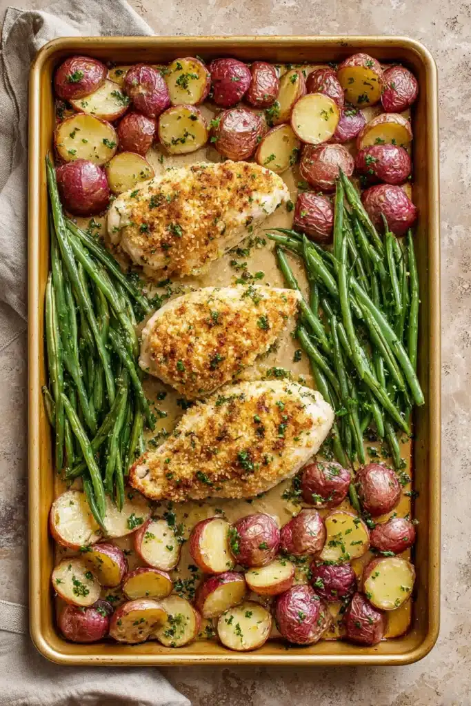 Parmesan Crusted Chicken Sheet Pan