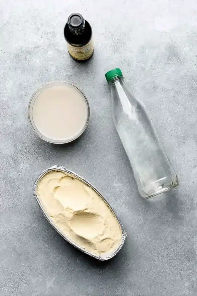 white christmas punch ingredients on gray surface