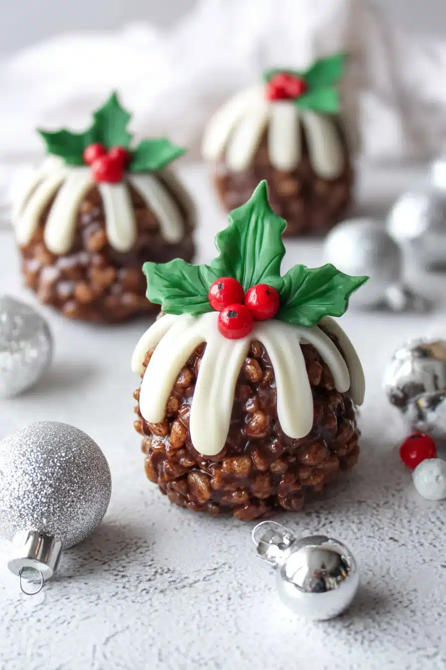 Rice Krispie Christmas Puddings: Adorable No-Bake Holiday Treats
