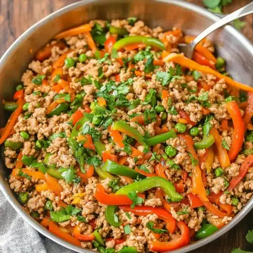 Delicious Ground Turkey and Peppers dish for a quick meal.