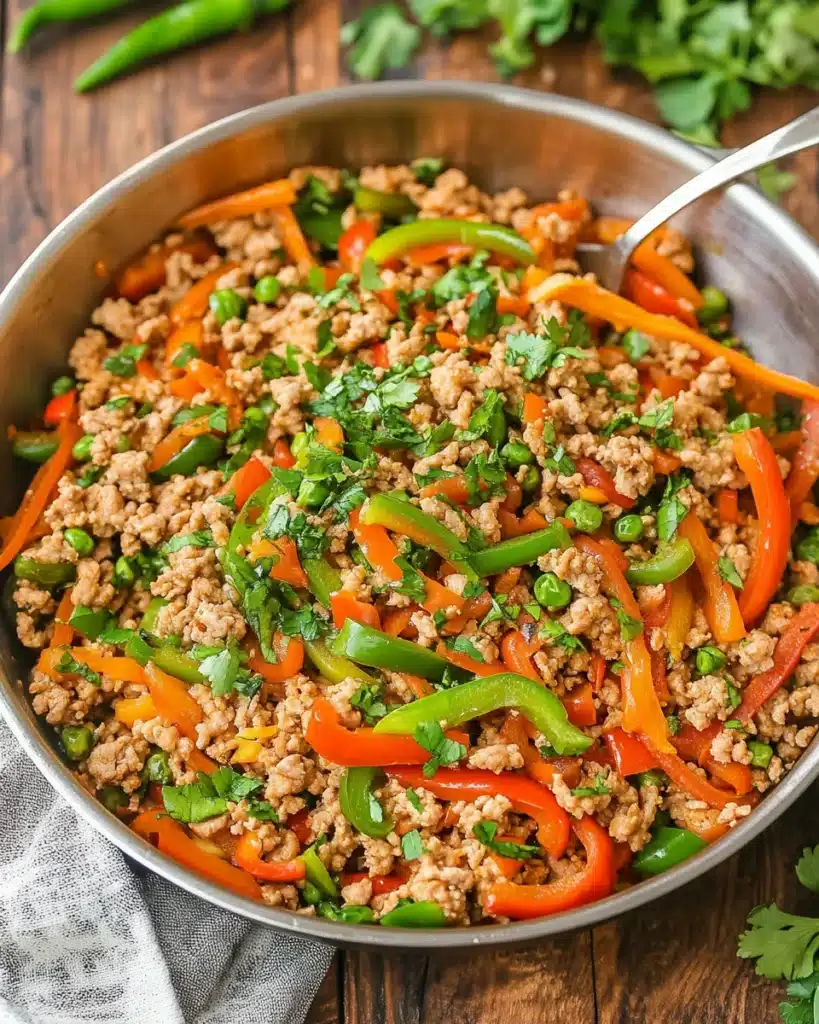 Delicious Ground Turkey and Peppers dish for a quick meal.