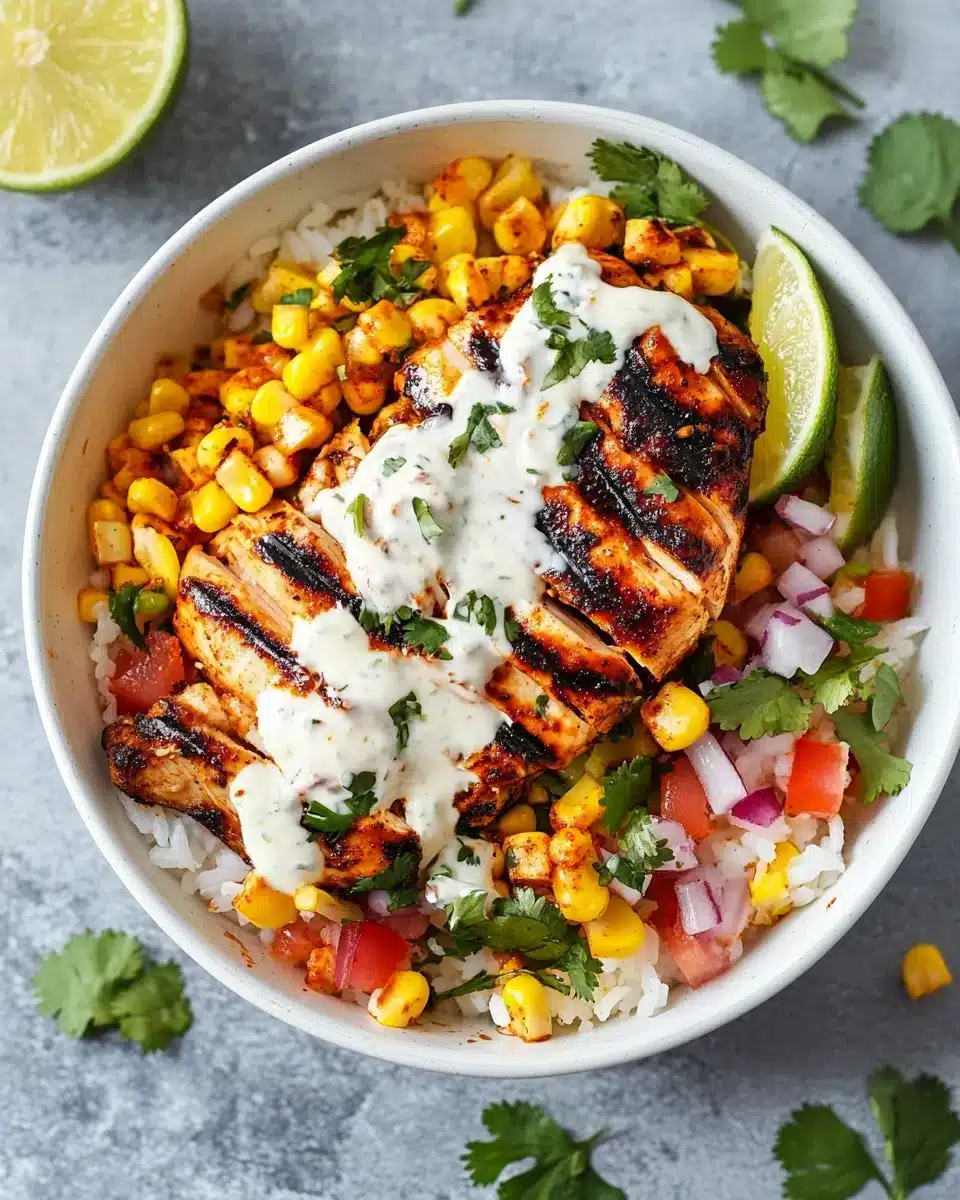 Delicious Street Corn Chicken Rice Bowl with vibrant flavors and ingredients