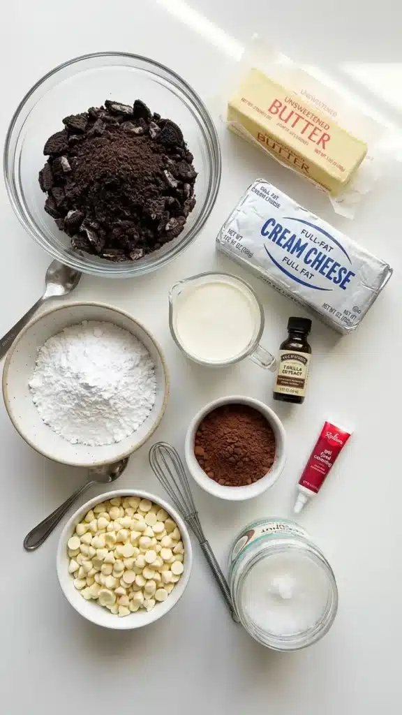 Ingredients for Red Velvet Cheesecake Bites