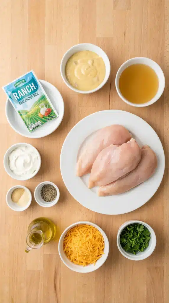 Ingredients  of Creamy Ranch Chicken Crockpot