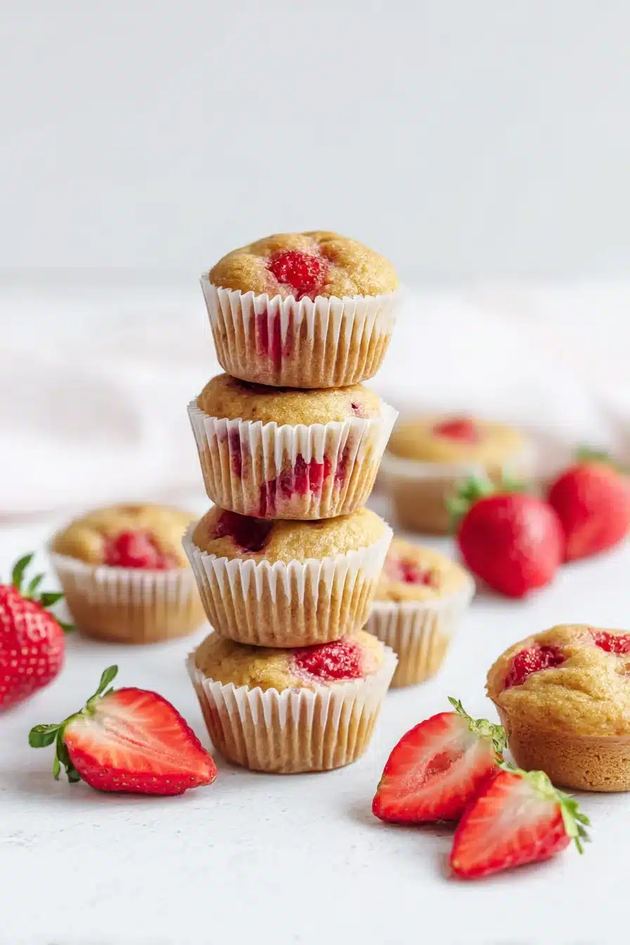 Healthy Strawberry Banana Yogurt Muffins