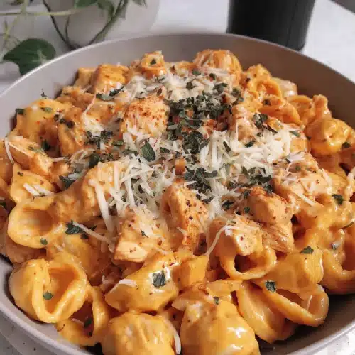 Delicious cheesy chicken pasta makes a comforting meal.