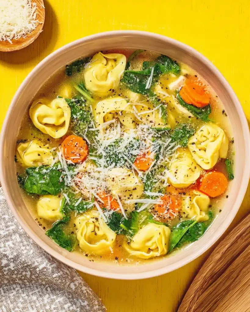 Delicious chicken tortellini soup recipe for cozy family meals.