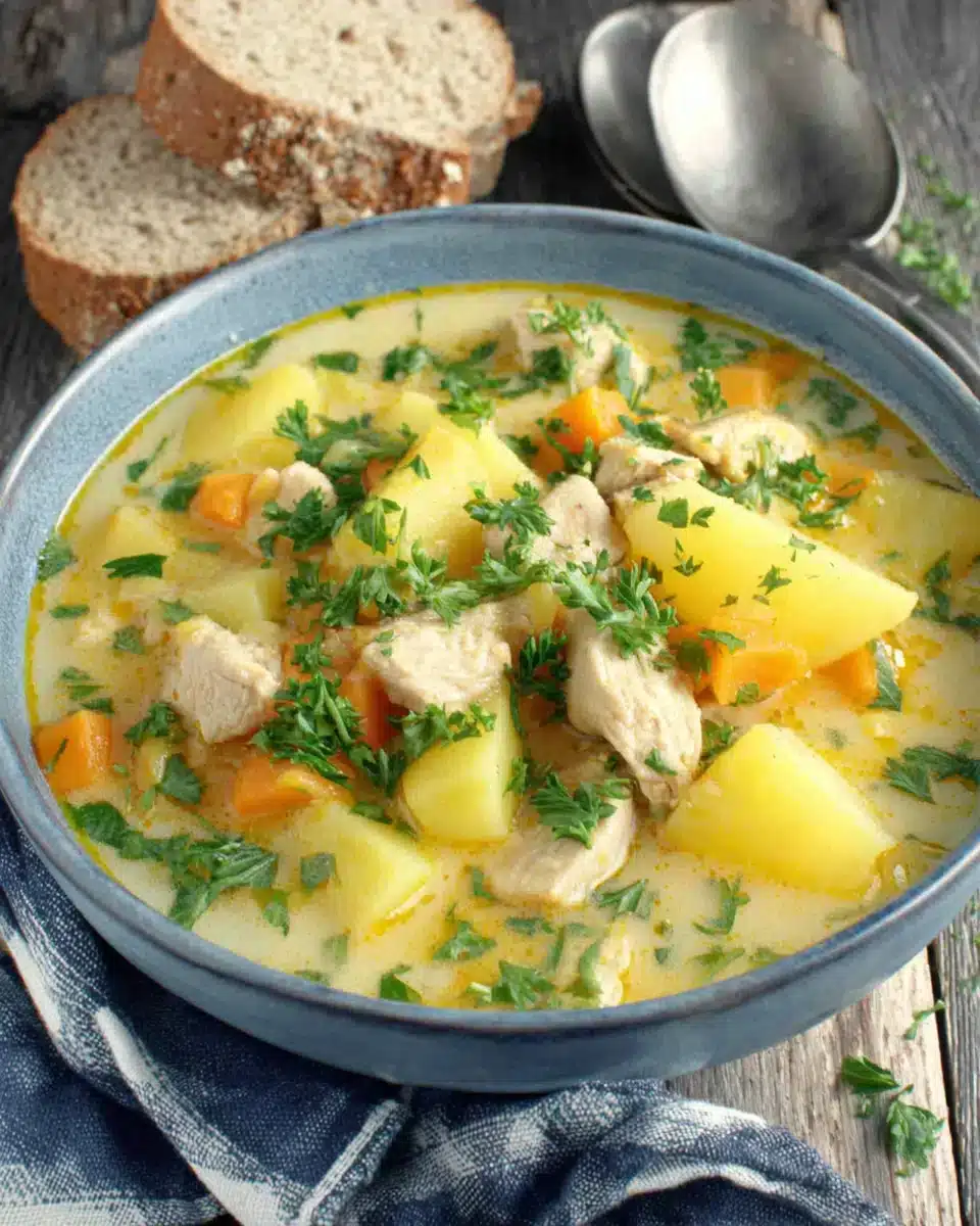 Delicious Comforting Chicken Soup with Potatoes A comforting chicken soup with potatoes perfect for chilly nights.