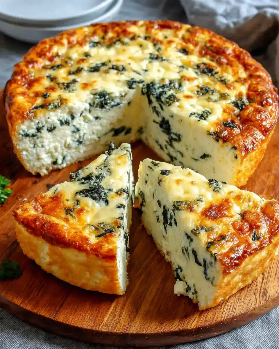 Cottage Cheese and Spinach Crustless Quiche Delight Delicious cottage cheese and spinach crustless quiche for meals.
