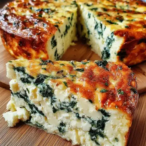 Cottage cheese and spinach crustless quiche that's creamy and satisfying