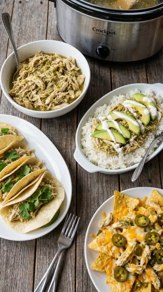 Serving Suggestions for Crockpot salsa verde chicken