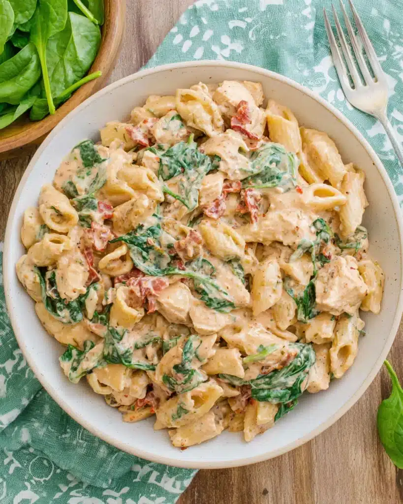 Delicious Healthy Tuscan Chicken Pasta packed with nutrients.