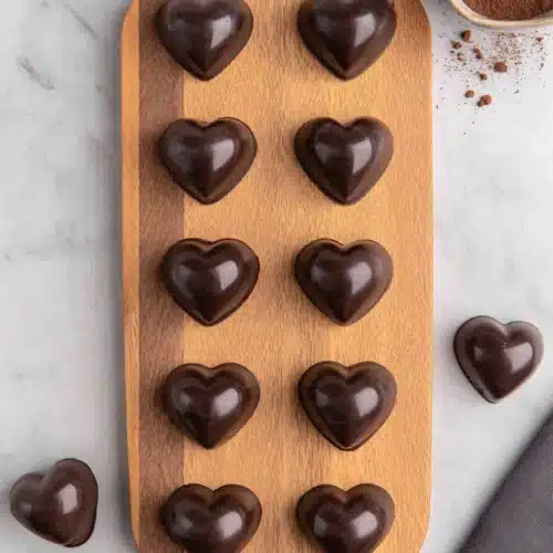 Delicious Heart-Shaped Nutella Truffles perfect for Valentine's Day.