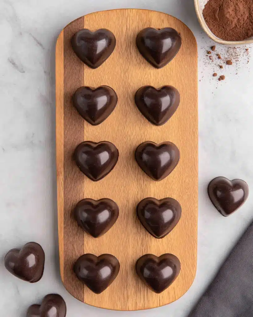 Delicious Heart-Shaped Nutella Truffles perfect for Valentine's Day.
