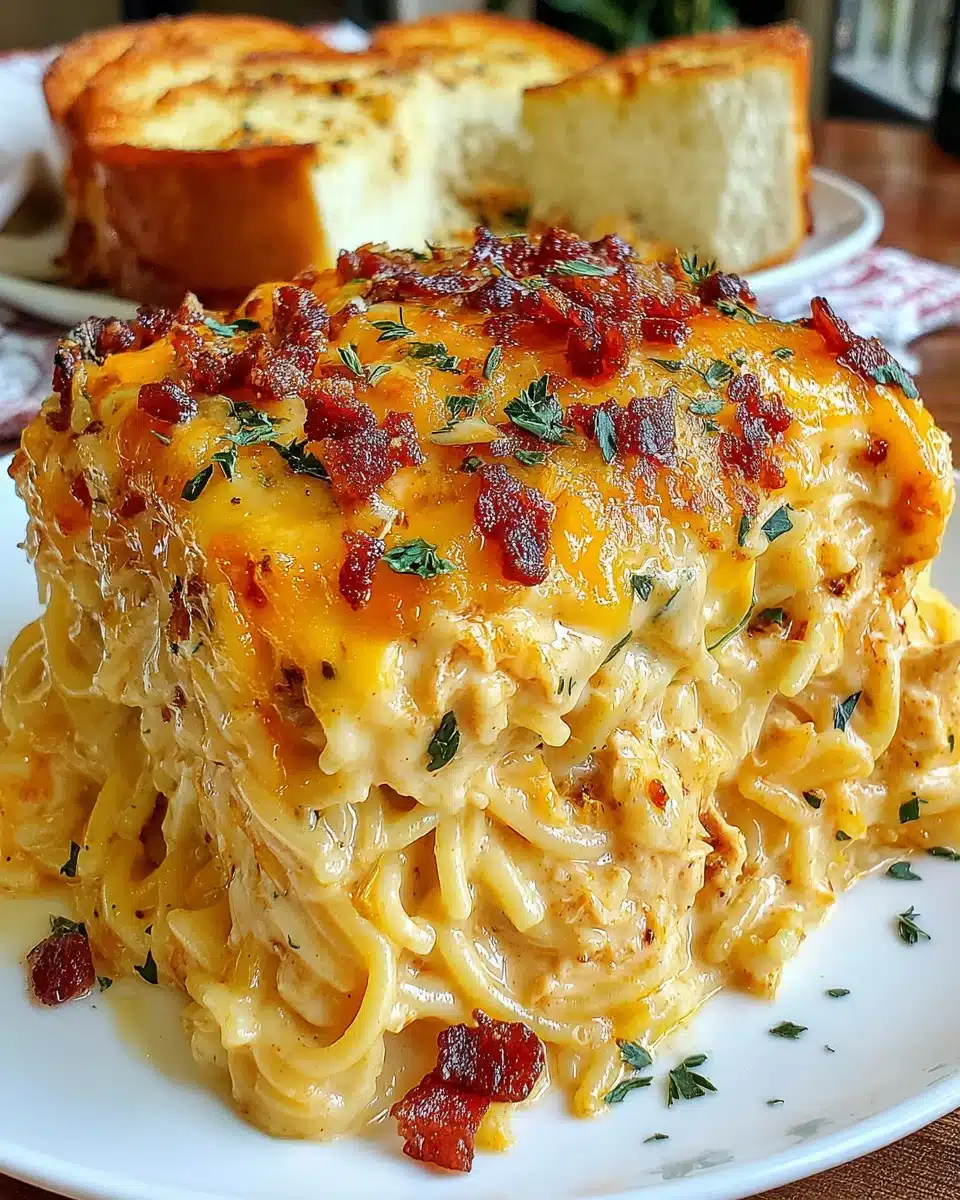Irresistible Spicy Southern Cheesy Chicken Spaghetti Casserole