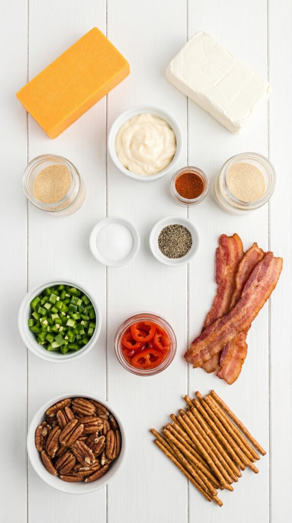 Ingredients of jalapeno cheese bites