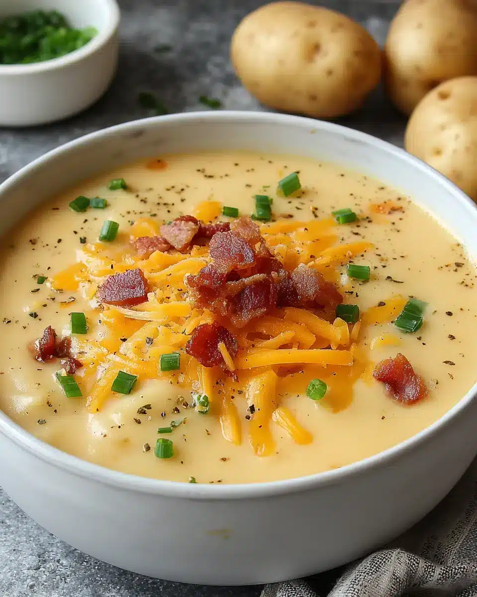 Creamy Outback Steakhouse Potato Soup Outback Steakhouse potato soup recipe with creamy texture and toppings.