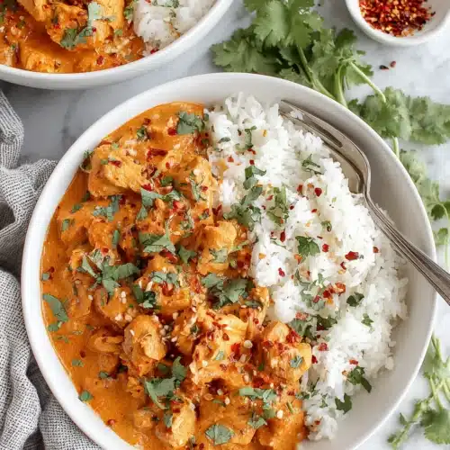 Delicious pumpkin chicken curry with rice, a must-try comforting dish.