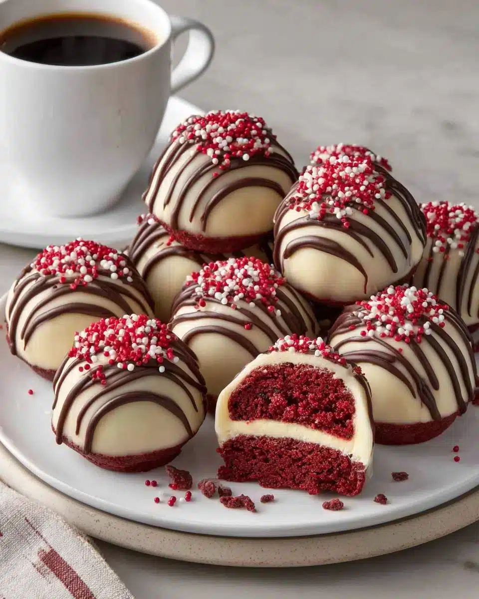 Irresistible Red Velvet Cheesecake Bites Delicious Red Velvet Cheesecake Bites perfect for Valentine’s Day.