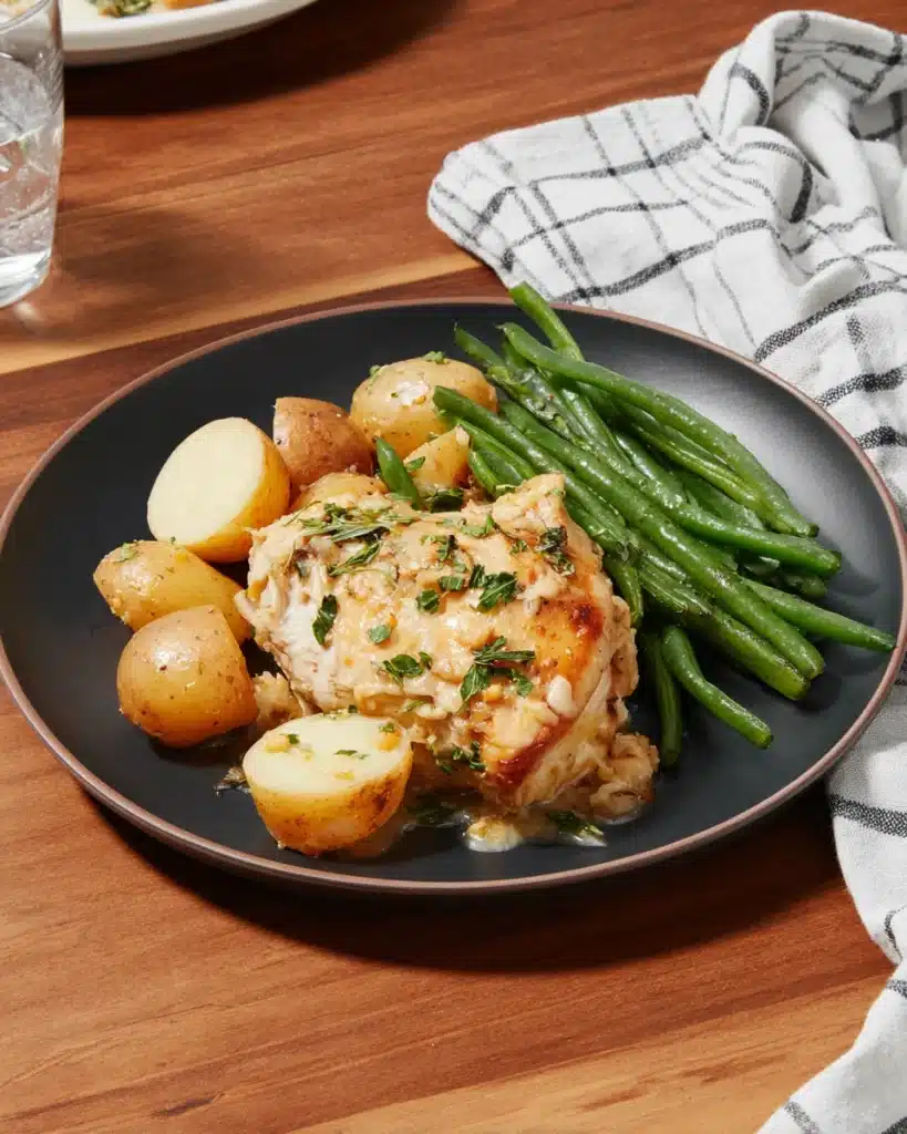 Delicious slow cooker parmesan garlic chicken and potatoes recipe dish