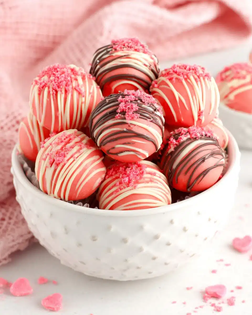 Easy Strawberry No Bake Cake Balls for Valentine’s Day