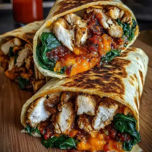 Delicious sweet chili chicken wraps, a must-try meal for everyone.