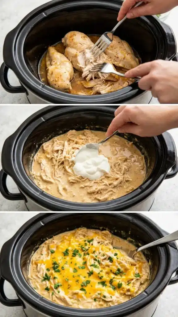 Shredding Chicken and Final Touches