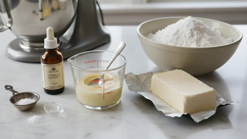 Ingredients for Cream Cheese Frosting