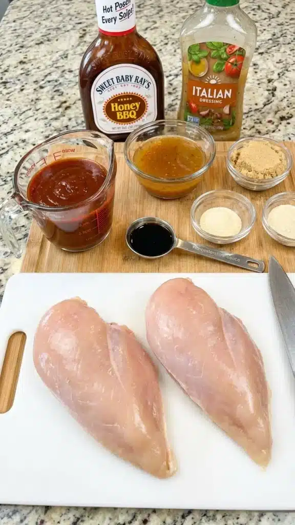 Ingredients for Crockpot BBQ Chicken