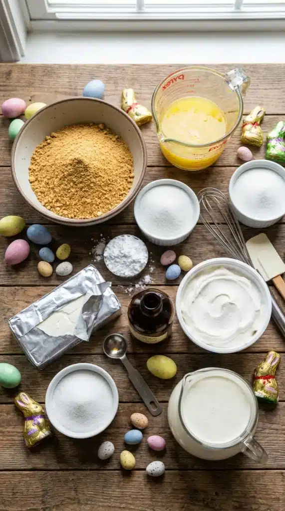 Ingredients for Easter Egg Cheesecake