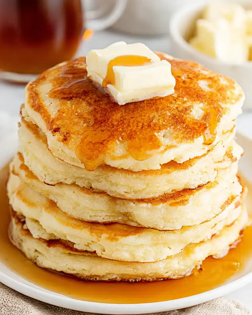 Delicious best fluffy pancakes drenched in syrup