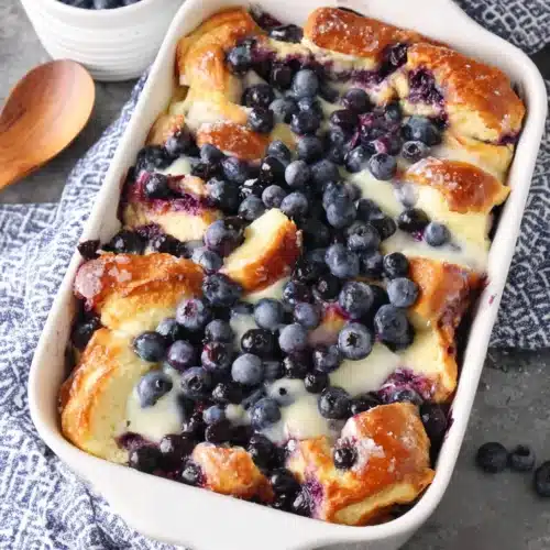 Delicious Blueberry French toast casserole perfect for brunch