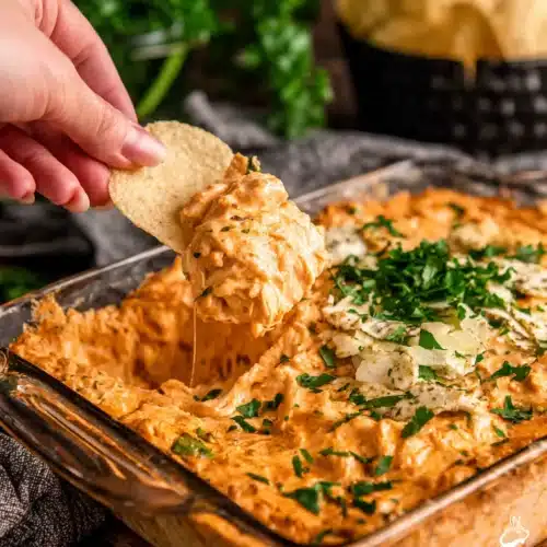 Buffalo Chicken Dip served in a bowl, perfect for gatherings.