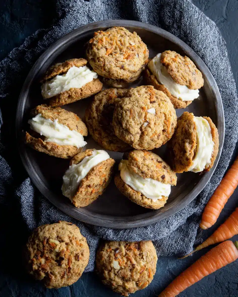 Delicious carrot cake cookies recipe for sweet spring treats.