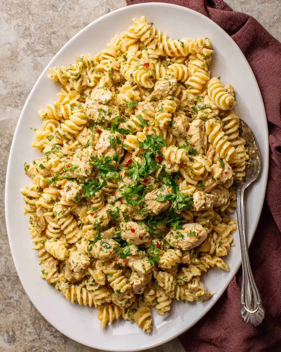 Delicious chicken pasta for a cozy meal.