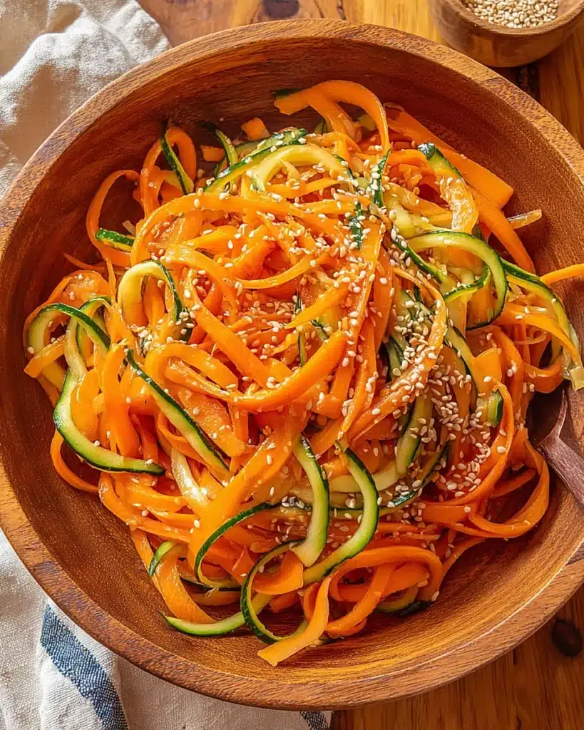 Fresh Cucumber Carrot Salad with vibrant colors and healthy ingredients.